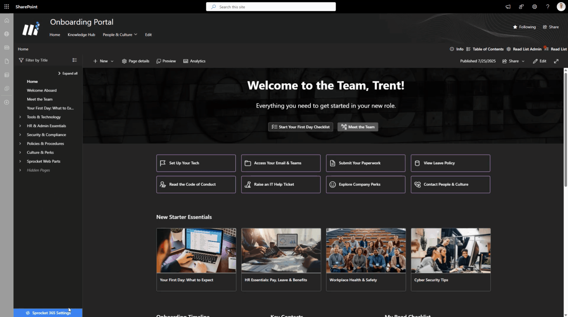 Animated Settings Panel